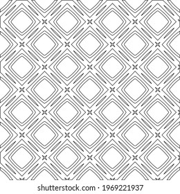 Geometric vector pattern with triangular elements. Seamless abstract ornament for wallpapers and backgrounds. Black and white colors.