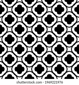 Geometric vector pattern with triangular elements. Seamless abstract ornament for wallpapers and backgrounds. Black and white colors.