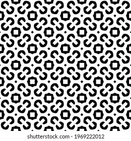Geometric vector pattern with triangular elements. Seamless abstract ornament for wallpapers and backgrounds. Black and white colors.