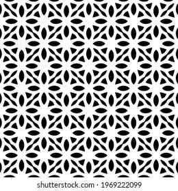Geometric vector pattern with triangular elements. Seamless abstract ornament for wallpapers and backgrounds. Black and white colors.