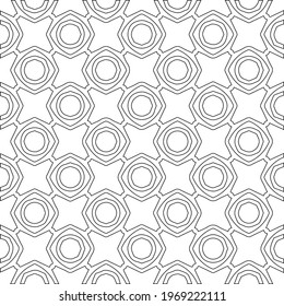 Geometric vector pattern with triangular elements. Seamless abstract ornament for wallpapers and backgrounds. Black and white colors.