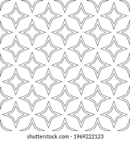 Geometric vector pattern with triangular elements. Seamless abstract ornament for wallpapers and backgrounds. Black and white colors.