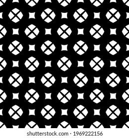 Geometric vector pattern with triangular elements. Seamless abstract ornament for wallpapers and backgrounds. Black and white colors.