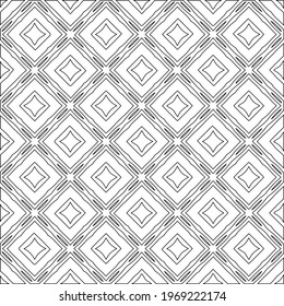 Geometric vector pattern with triangular elements. Seamless abstract ornament for wallpapers and backgrounds. Black and white colors.