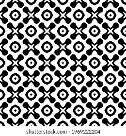 Geometric vector pattern with triangular elements. Seamless abstract ornament for wallpapers and backgrounds. Black and white colors.