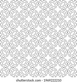 Geometric vector pattern with triangular elements. Seamless abstract ornament for wallpapers and backgrounds. Black and white colors.