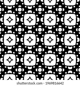  Geometric vector pattern with triangular elements. Seamless abstract ornament for wallpapers and backgrounds. Black and white colors.