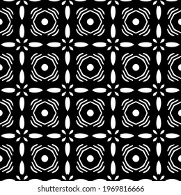  Geometric vector pattern with triangular elements. Seamless abstract ornament for wallpapers and backgrounds. Black and white colors.