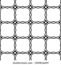  Geometric vector pattern with triangular elements. Seamless abstract ornament for wallpapers and backgrounds. Black and white colors.