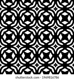  Geometric vector pattern with triangular elements. Seamless abstract ornament for wallpapers and backgrounds. Black and white colors.