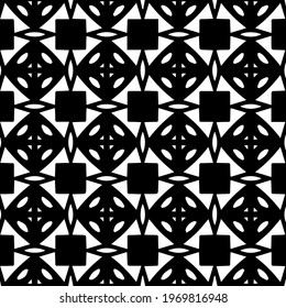  Geometric vector pattern with triangular elements. Seamless abstract ornament for wallpapers and backgrounds. Black and white colors.