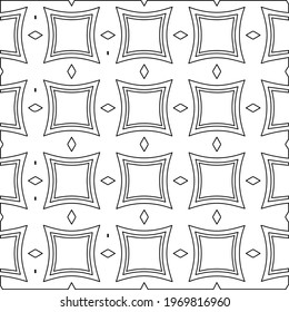  Geometric vector pattern with triangular elements. Seamless abstract ornament for wallpapers and backgrounds. Black and white colors.