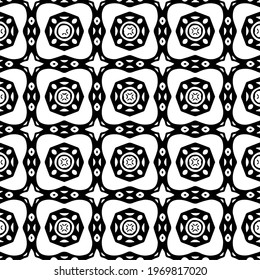  Geometric vector pattern with triangular elements. Seamless abstract ornament for wallpapers and backgrounds. Black and white colors.