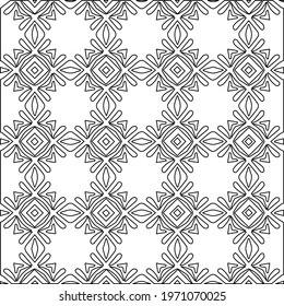  Geometric vector pattern with triangular elements. abstract ornament for wallpapers and backgrounds. Black and white colors.