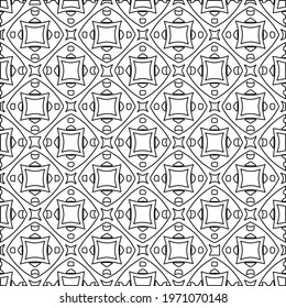 Geometric vector pattern with triangular elements. abstract ornament for wallpapers and backgrounds. Black and white colors.