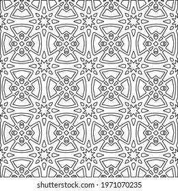  Geometric vector pattern with triangular elements. abstract ornament for wallpapers and backgrounds. Black and white colors.