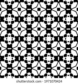  Geometric vector pattern with triangular elements. abstract ornament for wallpapers and backgrounds. Black and white colors.