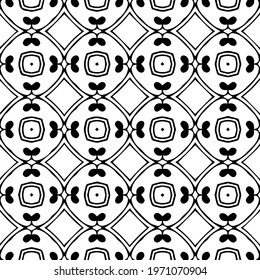  Geometric vector pattern with triangular elements. abstract ornament for wallpapers and backgrounds. Black and white colors.