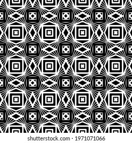  Geometric vector pattern with triangular elements. abstract ornament for wallpapers and backgrounds. Black and white colors.