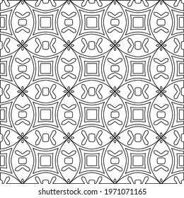  Geometric vector pattern with triangular elements. abstract ornament for wallpapers and backgrounds. Black and white colors.