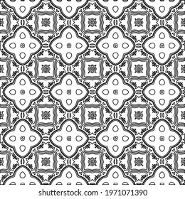 Geometric vector pattern with triangular elements. abstract ornament for wallpapers and backgrounds. Black and white colors.
