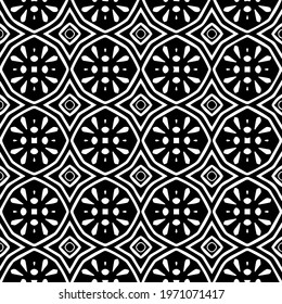  Geometric vector pattern with triangular elements. abstract ornament for wallpapers and backgrounds. Black and white colors.