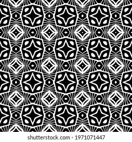  Geometric vector pattern with triangular elements. abstract ornament for wallpapers and backgrounds. Black and white colors.