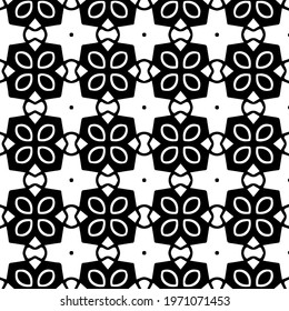  Geometric vector pattern with triangular elements. abstract ornament for wallpapers and backgrounds. Black and white colors.