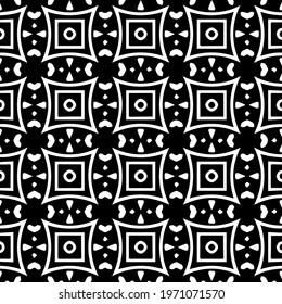  Geometric vector pattern with triangular elements. abstract ornament for wallpapers and backgrounds. Black and white colors.