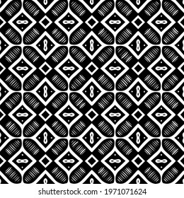  Geometric vector pattern with triangular elements. abstract ornament for wallpapers and backgrounds. Black and white colors.