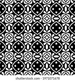  Geometric vector pattern with triangular elements. abstract ornament for wallpapers and backgrounds. Black and white colors.