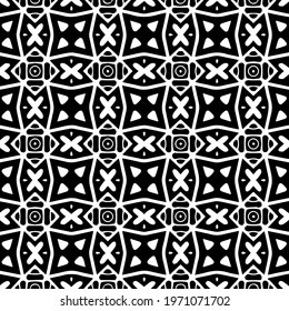  Geometric vector pattern with triangular elements. abstract ornament for wallpapers and backgrounds. Black and white colors.
