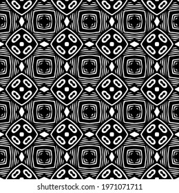  Geometric vector pattern with triangular elements. abstract ornament for wallpapers and backgrounds. Black and white colors.