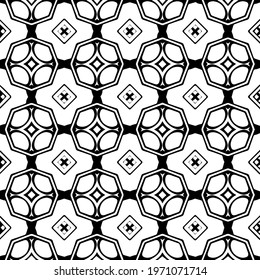  Geometric vector pattern with triangular elements. abstract ornament for wallpapers and backgrounds. Black and white colors.