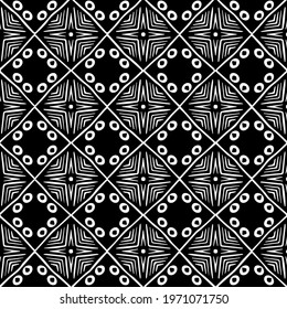  Geometric vector pattern with triangular elements. abstract ornament for wallpapers and backgrounds. Black and white colors.
