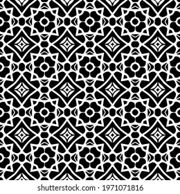  Geometric vector pattern with triangular elements. abstract ornament for wallpapers and backgrounds. Black and white colors.