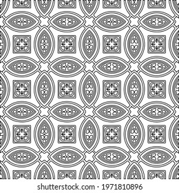  Geometric vector pattern with triangular elements. abstract ornament for wallpapers and backgrounds. Black and white colors.