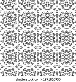  Geometric vector pattern with triangular elements. abstract ornament for wallpapers and backgrounds. Black and white colors.
