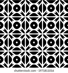  Geometric vector pattern with triangular elements. abstract ornament for wallpapers and backgrounds. Black and white colors.