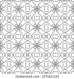  Geometric vector pattern with triangular elements. abstract ornament for wallpapers and backgrounds. Black and white colors.