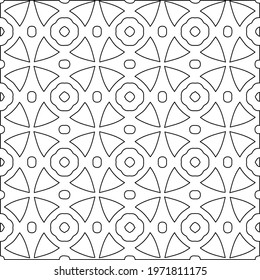  Geometric vector pattern with triangular elements. abstract ornament for wallpapers and backgrounds. Black and white colors.