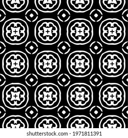  Geometric vector pattern with triangular elements. abstract ornament for wallpapers and backgrounds. Black and white colors.