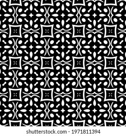  Geometric vector pattern with triangular elements. abstract ornament for wallpapers and backgrounds. Black and white colors.