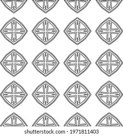  Geometric vector pattern with triangular elements. abstract ornament for wallpapers and backgrounds. Black and white colors.