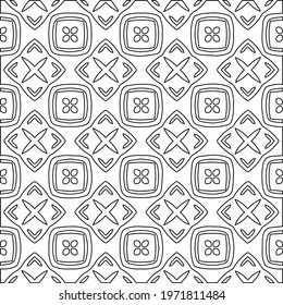 Geometric vector pattern with triangular elements. abstract ornament for wallpapers and backgrounds. Black and white colors.