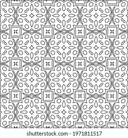  Geometric vector pattern with triangular elements. abstract ornament for wallpapers and backgrounds. Black and white colors.