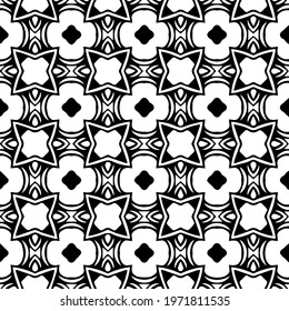  Geometric vector pattern with triangular elements. abstract ornament for wallpapers and backgrounds. Black and white colors.