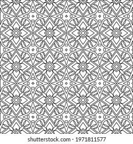  Geometric vector pattern with triangular elements. abstract ornament for wallpapers and backgrounds. Black and white colors.