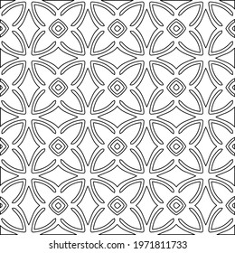  Geometric vector pattern with triangular elements. abstract ornament for wallpapers and backgrounds. Black and white colors.
