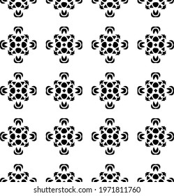  Geometric vector pattern with triangular elements. abstract ornament for wallpapers and backgrounds. Black and white colors.